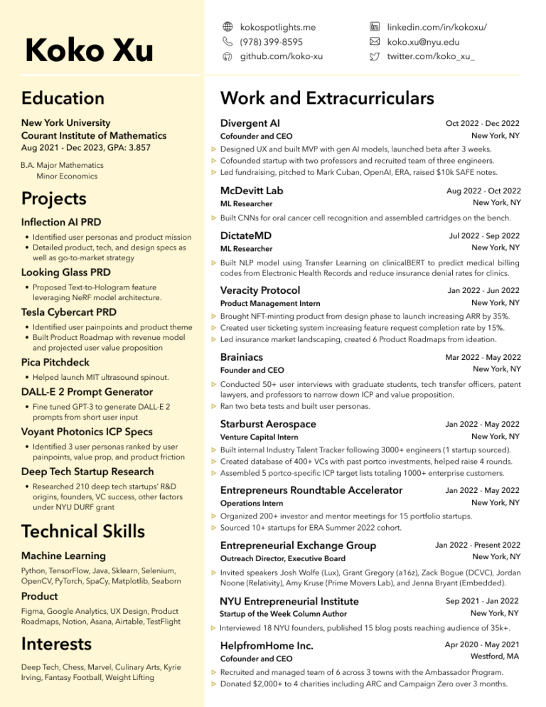 Resume KokoSpotlights